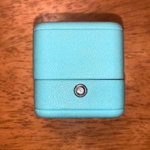 Authentic Tiffany enclosed blue leather ring box